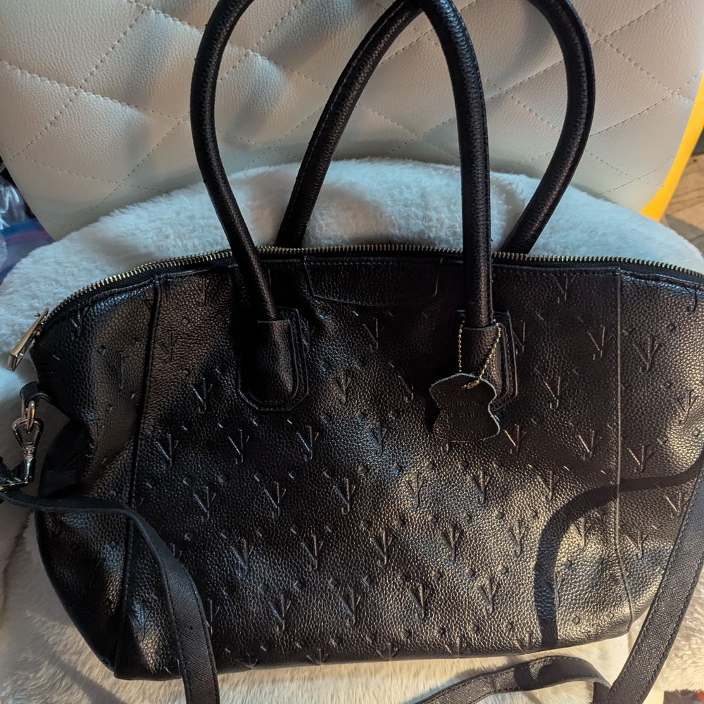 Joan Vass Leather Black Handbag